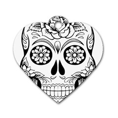 Sugar Skull Dog Tag Heart (one Side) by StarvingArtisan