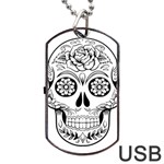 Sugar Skull Dog Tag USB Flash (Two Sides) Back