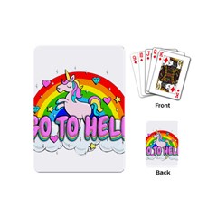 Go To Hell - Unicorn Playing Cards (mini)  by Valentinaart