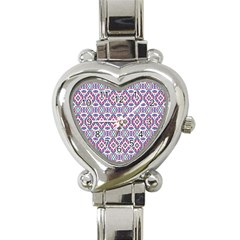 Colorful Folk Pattern Heart Italian Charm Watch by dflcprints