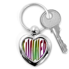 Summer Colorful Rainbow Typography Key Chains (heart)  by yoursparklingshop