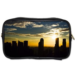 Skyline Sunset Buildings Cityscape Toiletries Bags by Simbadda