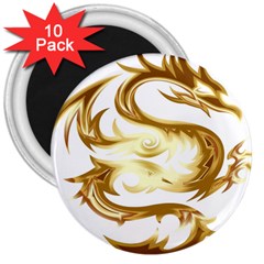 Dragon Animal Beast Creature 3  Magnets (10 Pack)  by Simbadda