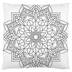 Floral Flower Mandala Decorative Standard Flano Cushion Case (one Side) by Simbadda