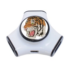 Tiger Tiger Png Lion Animal 3-port Usb Hub by Simbadda