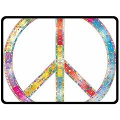 Flourish Decorative Peace Sign Double Sided Fleece Blanket (large)  by Simbadda