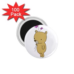 Cute Bear Cartoon 1 75  Magnets (100 Pack)  by Simbadda