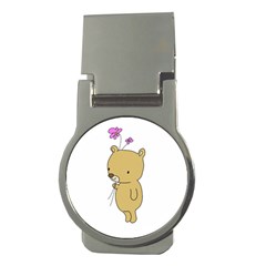 Cute Bear Cartoon Money Clips (round)  by Simbadda