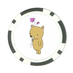 Cute Bear Cartoon Poker Chip Card Guard by Simbadda