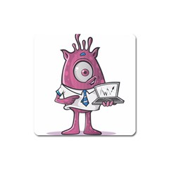 Business Education Logo Monster Square Magnet by Simbadda