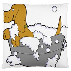 Dog Bath Grooming Large Cushion Case (one Side) by Simbadda