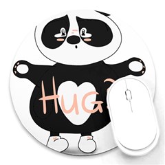 Panda Hug Sorry Cute Cute Bear Round Mousepads by Simbadda