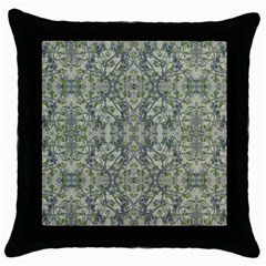 Modern Noveau Floral Collage Pattern Throw Pillow Case (black) by dflcprints