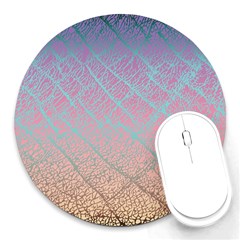 Pink Beige Elephant Skin Round Mousepads