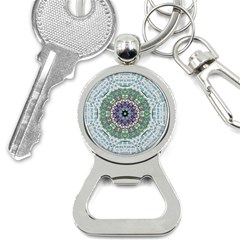 Hearts In A Decorative Star Flower Mandala Bottle Opener Key Chains by pepitasart