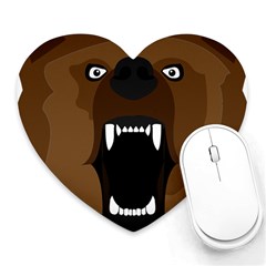 Bear Brown Set Paw Isolated Icon Heart Mousepads by Nexatart