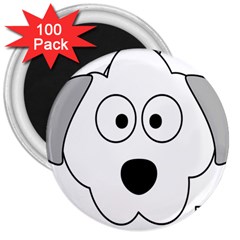 Animal Cartoon Colour Dog 3  Magnets (100 Pack) by Nexatart