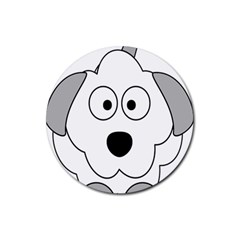 Animal Cartoon Colour Dog Rubber Round Coaster (4 Pack)  by Nexatart