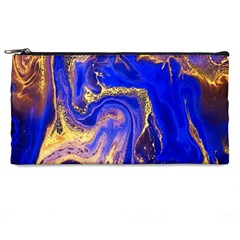 Blue Gold Marbled Pencil Cases by NouveauDesign