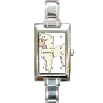 Poodle Dog Breed Cute Adorable Rectangle Italian Charm Watch Front