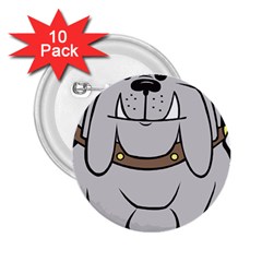 Gray Happy Dog Bulldog Pet Collar 2 25  Buttons (10 Pack)  by Nexatart