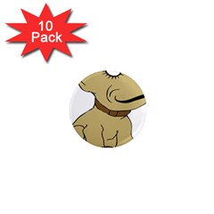 Dog Cute Sitting Puppy Pet 1  Mini Magnet (10 Pack)  by Nexatart