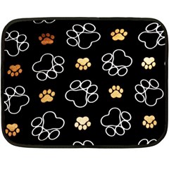 Dog Pawprint Tracks Background Pet Fleece Blanket (mini) by Nexatart