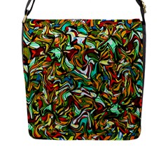 Artwork By Patrick-colorful-46 Flap Messenger Bag (l) 