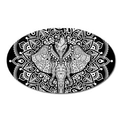 Ornate Hindu Elephant  Oval Magnet by Valentinaart