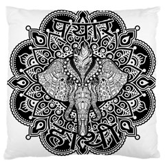 Ornate Hindu Elephant  Large Cushion Case (two Sides) by Valentinaart