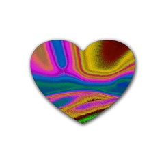 Colorful Waves Heart Coaster (4 Pack)  by LoolyElzayat