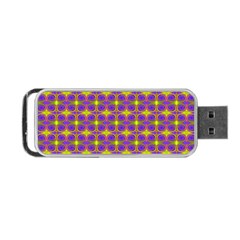 Purple Yellow Swirl Pattern Portable Usb Flash (two Sides) by BrightVibesDesign