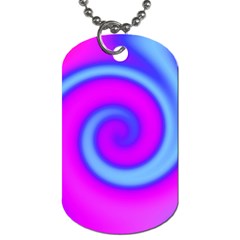 Swirl Pink Turquoise Abstract Dog Tag (one Side)