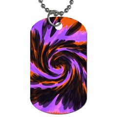 Swirl Black Purple Orange Dog Tag (one Side) by BrightVibesDesign