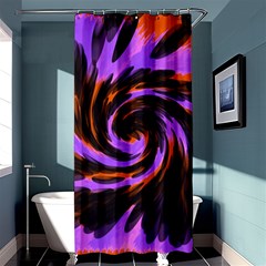 Swirl Black Purple Orange Shower Curtain 36  X 72  (stall)  by BrightVibesDesign