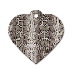 Snake Skin Dog Tag Heart (one Side)