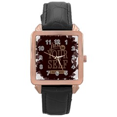 Encourage Motivation Tackle Things Rose Gold Leather Watch 