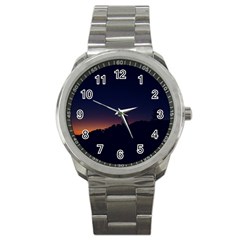 Nature Night Colorful Landscape Sport Metal Watch by Sapixe