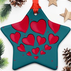 Background Desktop Hearts Heart Star Ornament (two Sides)