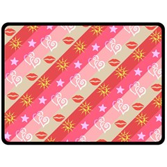 Background Desktop Pink Sun Stars Double Sided Fleece Blanket (large)  by Sapixe