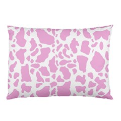 White Pink Cow Print Pillow Case (two Sides) by LoolyElzayat