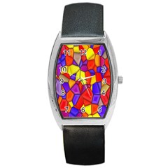 Mosaic Tiles Pattern Texture Barrel Style Metal Watch by Sapixe