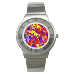 Mosaic Tiles Pattern Texture Stainless Steel Watch by Sapixe