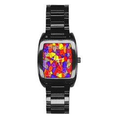 Mosaic Tiles Pattern Texture Stainless Steel Barrel Watch by Sapixe