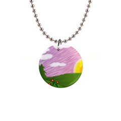 Pine Trees Trees Sunrise Sunset Button Necklaces by Sapixe