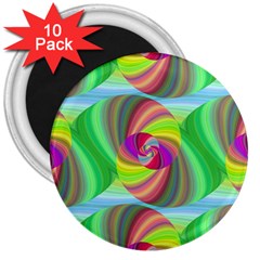 Seamless Pattern Twirl Spiral 3  Magnets (10 Pack)  by Sapixe