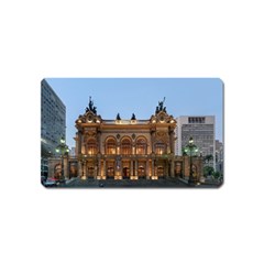 Municipal Theatre Of Sao Paulo Brazil Magnet (name Card) by Sapixe