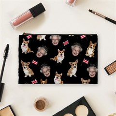 Queen Elizabeth s Corgis Pattern Cosmetic Bag (medium)  by Valentinaart