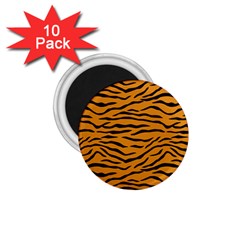 Orange And Black Tiger Stripes 1 75  Magnets (10 Pack)  by PodArtist