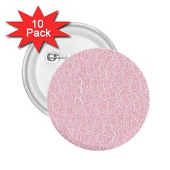 Elios Shirt Faces In White Outlines On Pale Pink Cmbyn 2 25  Buttons (10 Pack)  by PodArtist